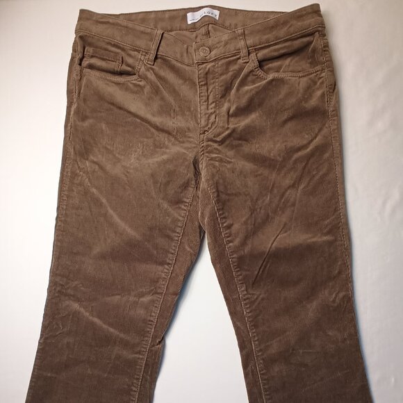 Loft Corduroy Jeans Size 28/6 Curvy Skinny Mid Rise Brown Color Zipper Ankle - Picture 2 of 10